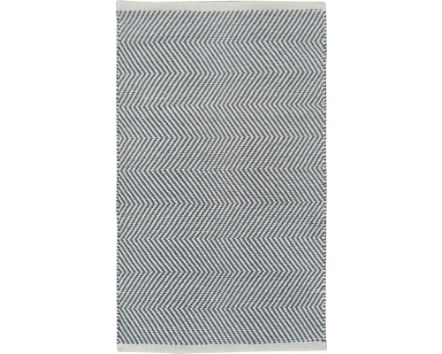 Tapis chenille Dakota à rayures gris-bleu 50x80 cm