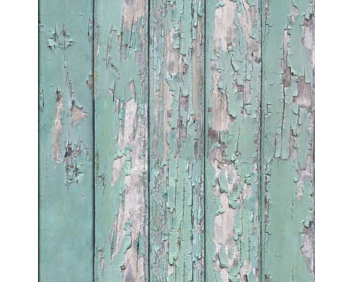 Vliestapete 103316 abgeblättertes Holz minze Holzvertäfelung mit abblätternder Farbe