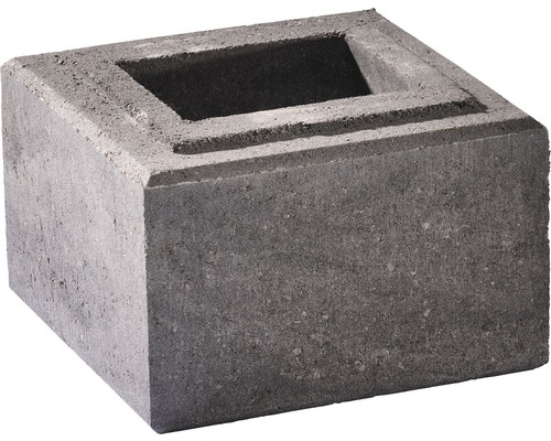 Muret Trendline pierre de construction 1/2 anthracite nuancé 19,0x19,0x12,5cm