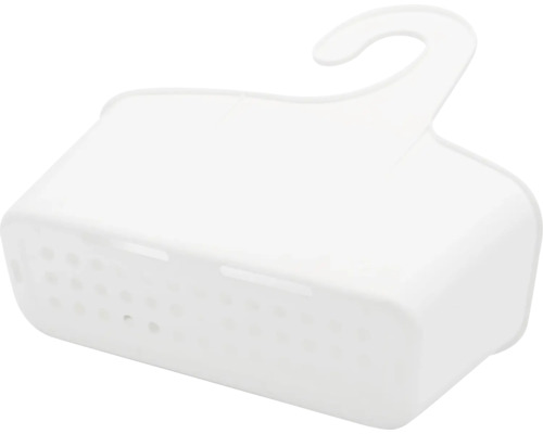 Étagère de douche blanche avec crochet de suspension