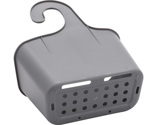 Organisateur d''évier en plastique gris avec crochet