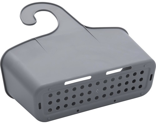 Panier de douche gris avec crochet de suspension