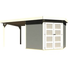 Holzgartenhaus mit Anbau für zusätzlichen Stauraum