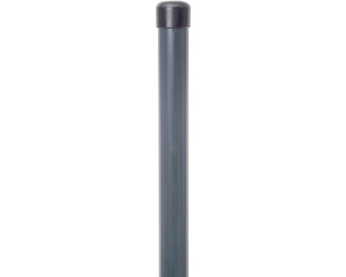 Zaunfeldpfosten ALBERTS ungebohrt zinkphosphatiert RAL 7016 inkl. Pfostenkappe ⌀ 3,4 x 122,5 cm anthrazit Einzelner Stahlpfosten