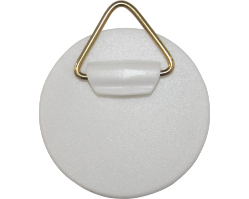 Accroche-assiettes rond de 30 mm blancs, 2 unités Plaque adhésive ronde avec crochet de suspension en métal pour fixer des objets