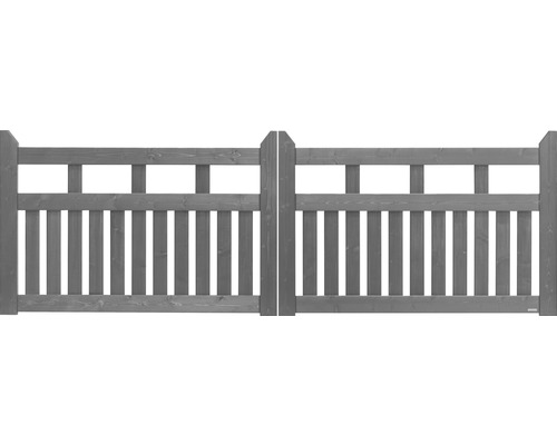 Portillon double Konsta Elda sans fraisage de serrure 300 x 100 cm gris basalte Portail de jardin en bois gris