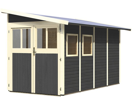 Abri de jardin avec porte double et fenêtres