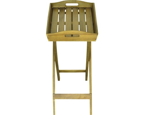 Serviertablett aus Holz mit klappbarem Gestell