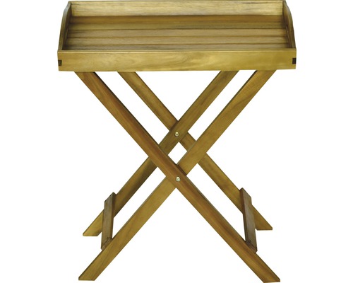 Holztablett mit Klappbeinen