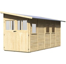 Holzgartenhaus mit Fenster und Doppeltür