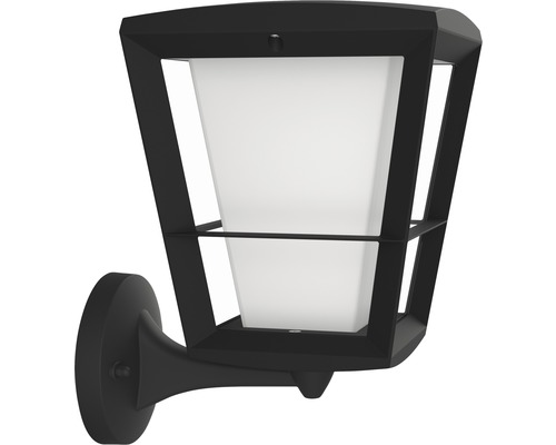 Applique murale noire avec design géométrique et diffuseur blanc.