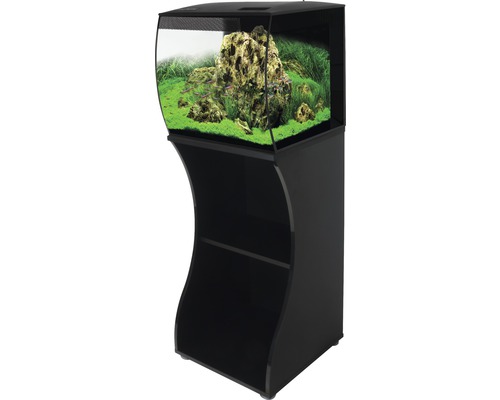 Ensemble d'aquarium FLUVAL Flex 57 L avec éclairage LED, système de filtration, télécommande infrarouge et meuble bas noir