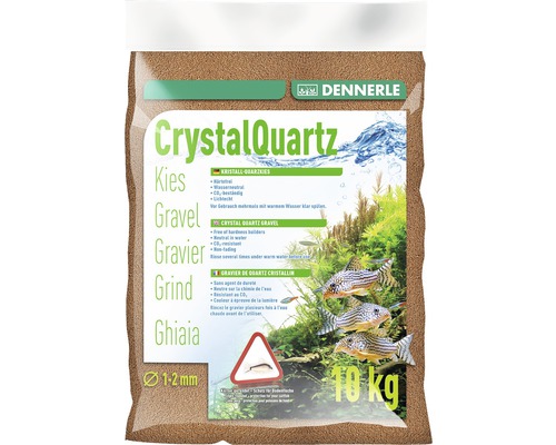 Gravier de quartz cristallin Dennerle 10 kg, marron Gravier de quartz cristallin Dennerle Crystal Quartz 1-2 mm, paquet de 10 kg