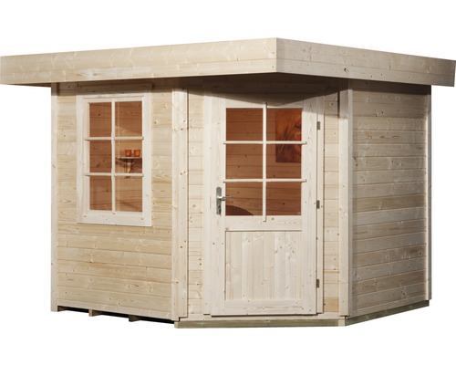 Holzgartenhaus mit Fenster und Tür