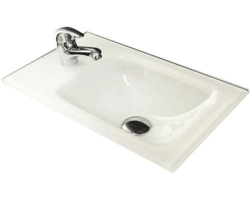 Aufsatzwaschtisch mit Armatur und Ablaufgarnitur