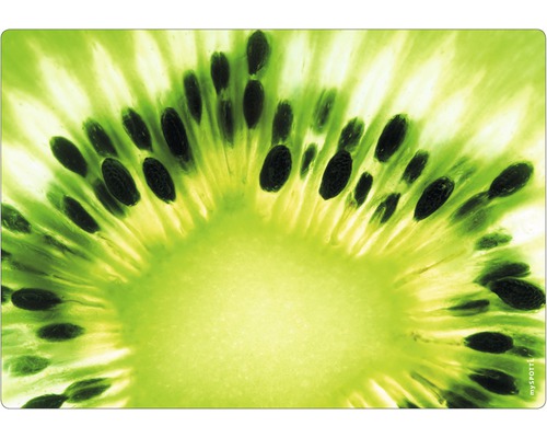 Paroi arrière de cuisine mySPOTTI Kiwi 59x41 cm Gros plan d''une tranche de kiwi