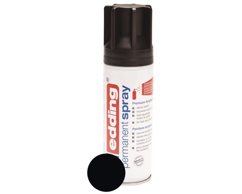 edding 5200 permanent Spray tiefschwarz seidenmatt 200 ml Edding Permanent Spraydose mit Farbbeispiel