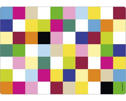 Paroi arrière de cuisine mySPOTTI gummy colour 59x41 cm Tapis de jeu carré avec différentes couleurs