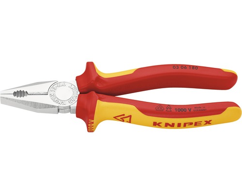 Knipex Pince universelle acier VDE, 180 mm