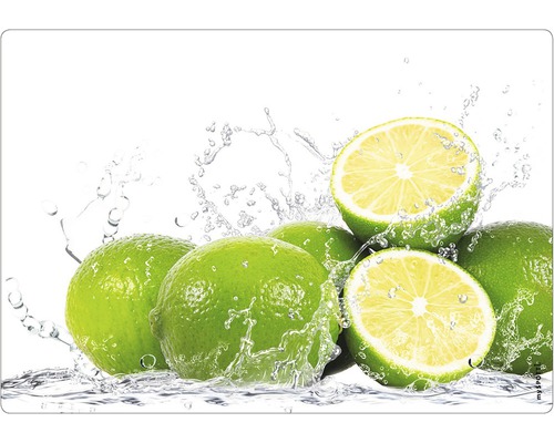 Crédence mySPOTTI Aqua citron vert 59x41 cm Plusieurs citrons verts avec des éclaboussures d''eau