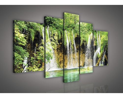 Mehrteiliges Wandbild mit Wasserfallmotiv
