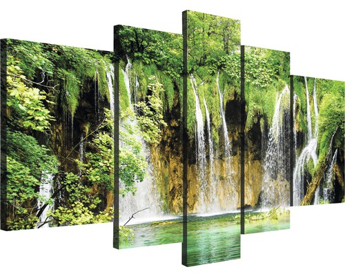 Tableau sur toile Wasserfall II lot de 5 170x100 cm