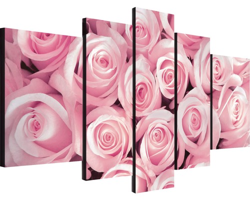 Tableaus sur toile roses lot de 5 170x100 cm