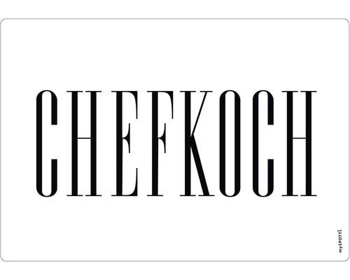 Küchenrückwand mySPOTTI pop Chefkoch white 59x41 cm Küchenmatte mit dem Schriftzug Chefkoch