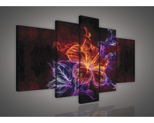 Mehrteiliges Wandbild mit floralem Motiv