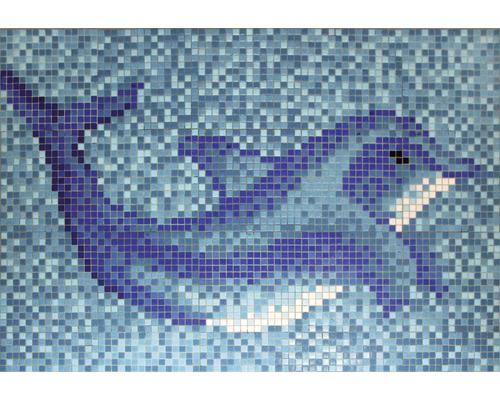 Poolmosaik Bild Delphin GMK37 blau 160x110 cm