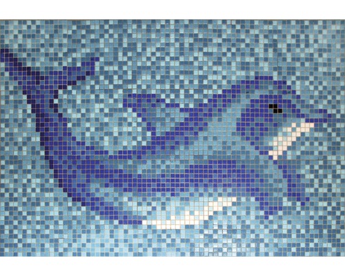 Mosaïque de piscine image Dauphin GMK37 bleu 160x110 cm