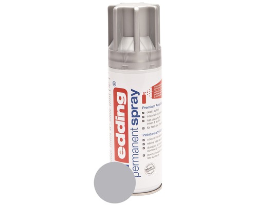 edding 5200 permanent Spray silber seidenmatt 200 ml Edding Permanent Spraydose mit Farbbeispiel