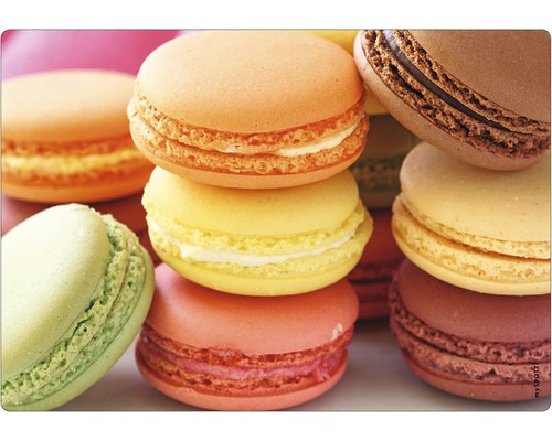 Paroi arrière de cuisine mySPOTTI Macaros 59x41 cm Pile de différents macarons