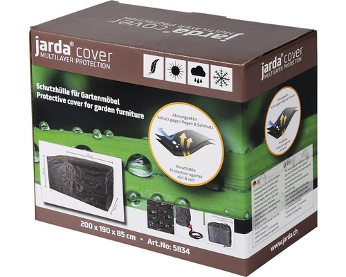 Housse de protection Jarda pour ensemble de sièges 200x190x85 cm anthracite Housse de protection Jarda pour meubles de jardin dans son emballage, 200 x 190 x 85 centimètres