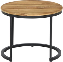Table d''appoint ronde en bois et métal