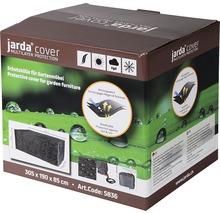 Verpackung für eine Gartenmöbel Schutzhülle der Marke Jarda Cover, Größe 305 x 190 x 85 Zentimeter