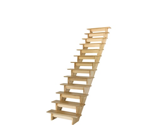 Holztreppe mit dreizehn Stufen