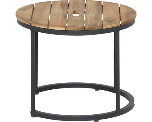 Table de jardin avec plateau en teck et structure en métal