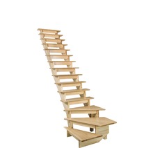 Escalier en bois avec quatorze marches