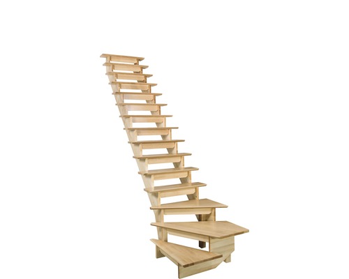 Escalier en bois avec quatorze marches