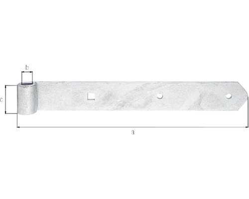 Fer de paumelle galvanisé avec dimensions