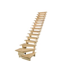 Escalier en bois avec marches droites