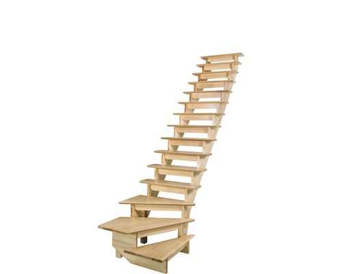 Escalier en bois avec marches droites