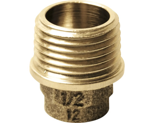 Raccord de transition filetage extérieur 1/2" x12mm bronze 10 pièces bronze