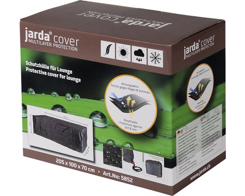 Housse de protection Jarda pour banc de salon de jardin 205x100x70 cm anthracite Emballage d''une housse de protection lounge Jarda Cover de dimensions 205 x 100 x 70 cm