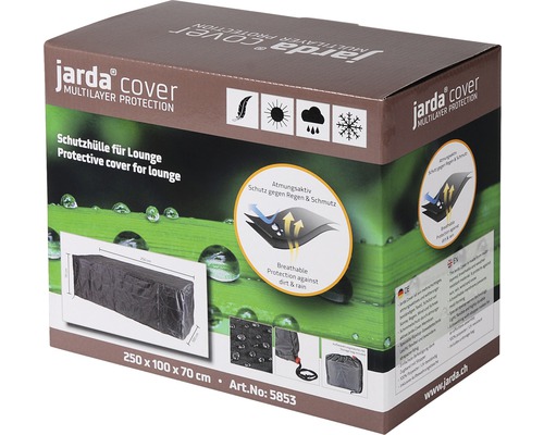 Housse de protection Jarda pour banc de salon de jardin 250x100x70 cm anthracite Housse de protection Jarda Cover pour salon de jardin, 250x100x70 centimètres, respirante