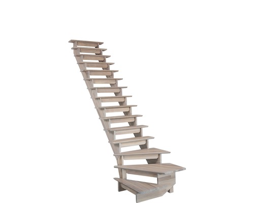 Escalier en bois sans rampe