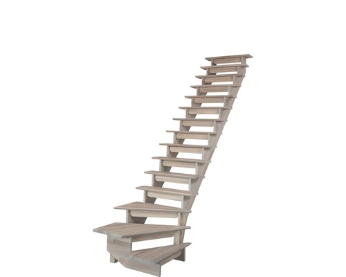 Escalier en bois avec marches triangulaires