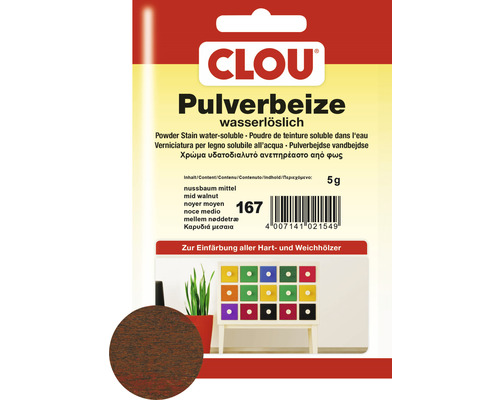 Clou Pulverbeize nussbaum mittel 5 g Clou Pulverbeize nussbaum mittel 5 g