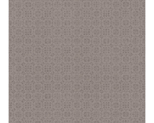 Papier peint intissé 36383-1 Hygge motif fleurs marron Motif de carreaux avec des détails ornementaux